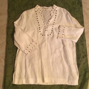 Madison White Tunic with Embroidered Accents